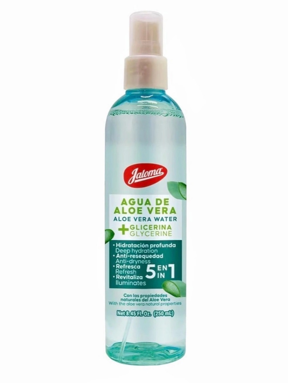 Jaloma Agua de Aloe Vera Water + Glicerina 5 en 1 with Glycerine 250mL / 8.45 oz